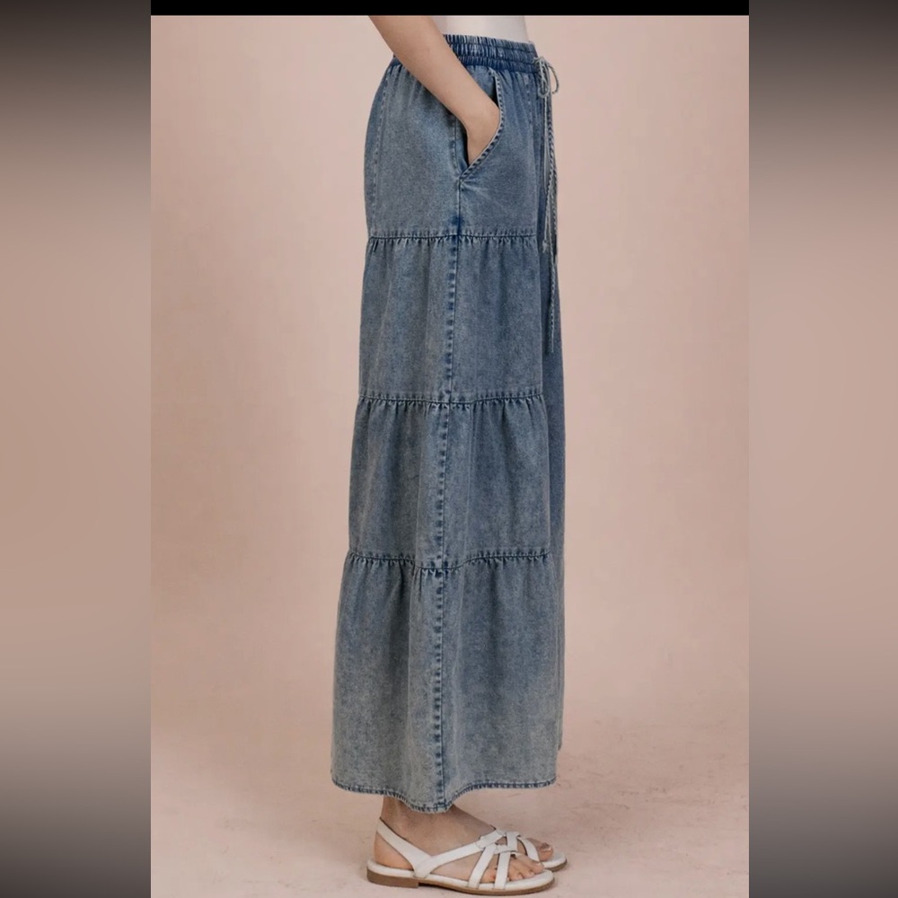 Very J Blue Wide-Leg denim Pants - Picture 3 of 4